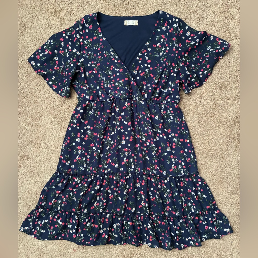 Altar'd State Navy and Pink Floral Dress